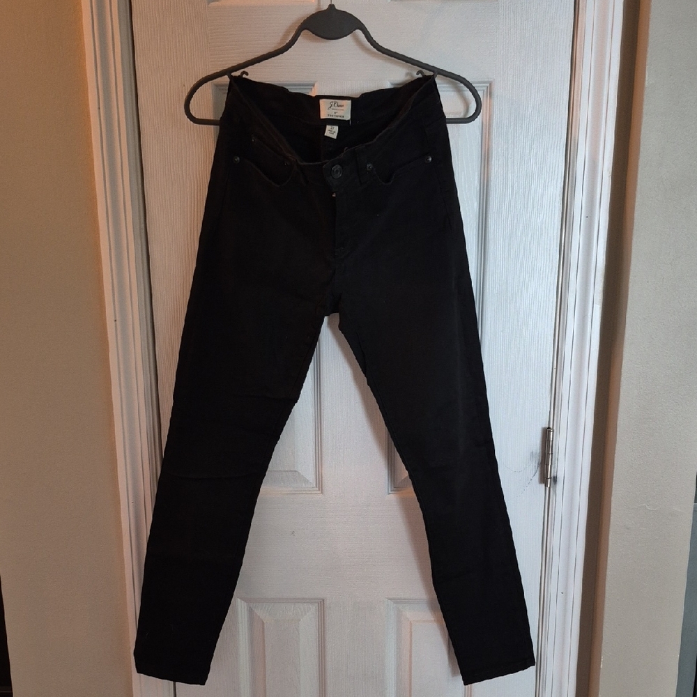 J. Crew 8" Toothpick Black Skinny Jeans